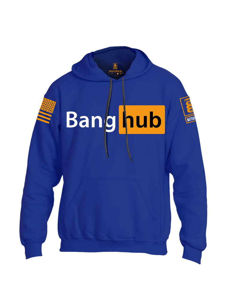 Battleraddle Bang Hub Orange Sleeve Print Mens Blended Hoodie With Pockets