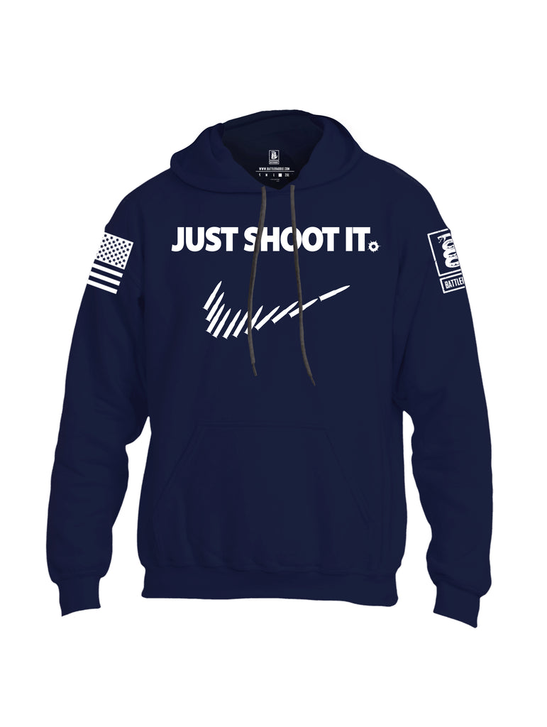 Battleraddle Just Shoot It Uni Cotton Blended Hoodie With Pockets