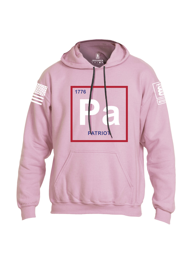 Battleraddle Periodic Table PA 1776 Patriotic White Sleeve Print Mens Blended Hoodie With Pockets