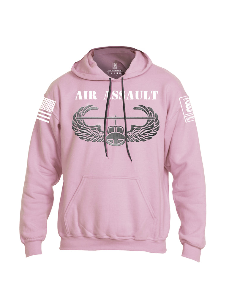 Battleraddle Air Assault White Sleeve Print Mens Blended Hoodie With Pockets
