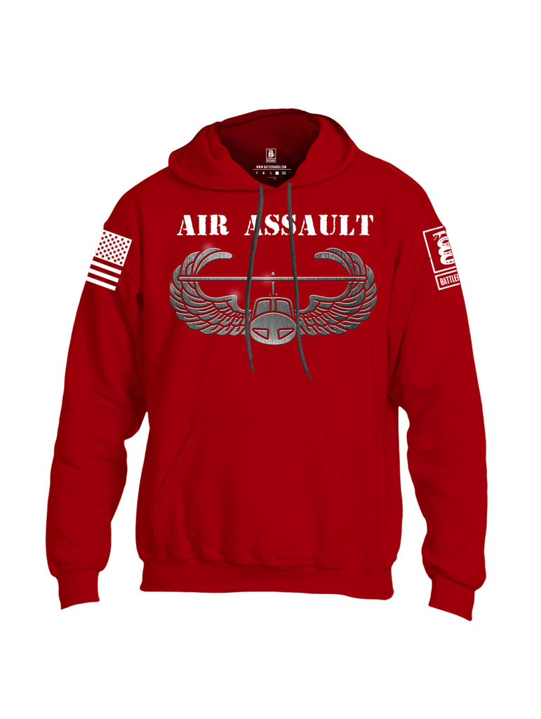 Battleraddle Air Assault White Sleeve Print Mens Blended Hoodie With Pockets