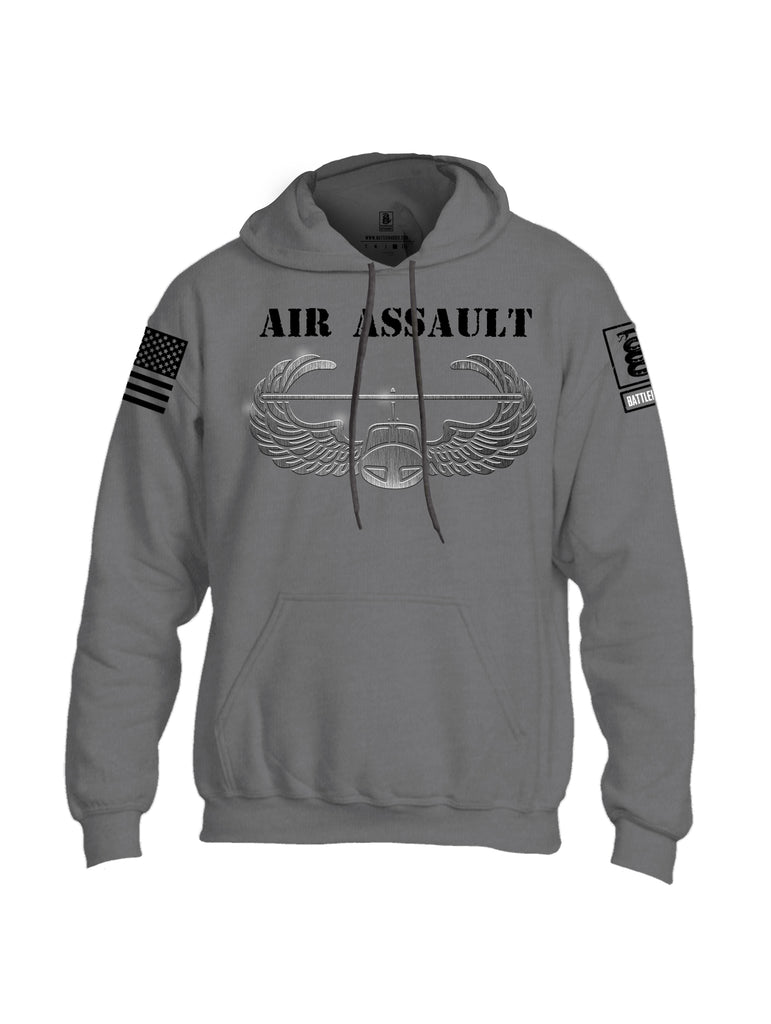 Battleraddle Air Assault Black Sleeve Print Mens Blended Hoodie With Pockets