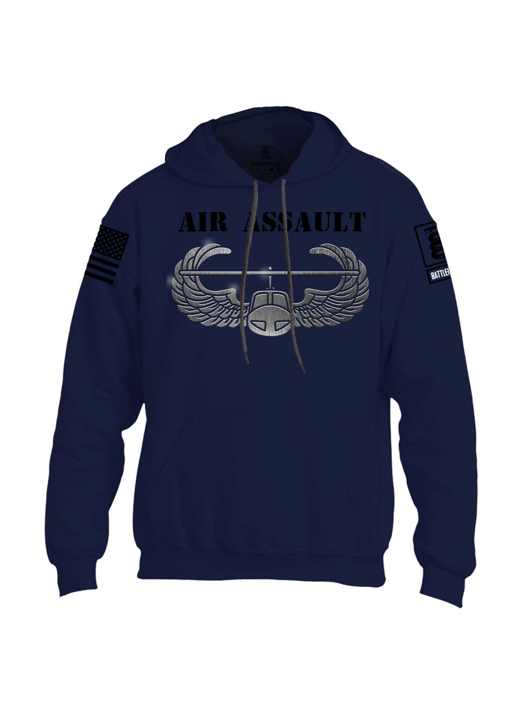 Battleraddle Air Assault Black Sleeve Print Mens Blended Hoodie With Pockets