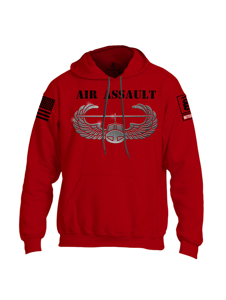 Battleraddle Air Assault Black Sleeve Print Mens Blended Hoodie With Pockets