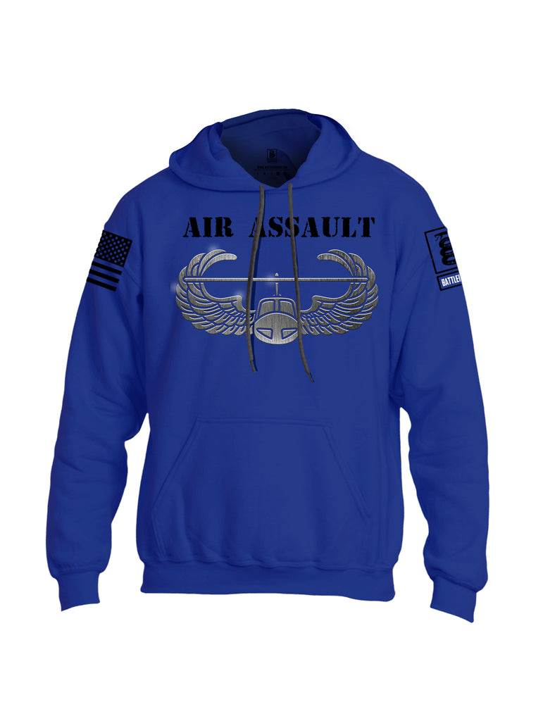 Battleraddle Air Assault Black Sleeve Print Mens Blended Hoodie With Pockets