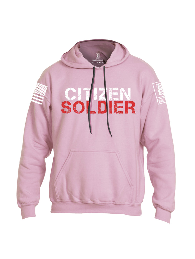 Battleraddle Citizen Soldier White Sleeve Print Mens Blended Hoodie With Pockets