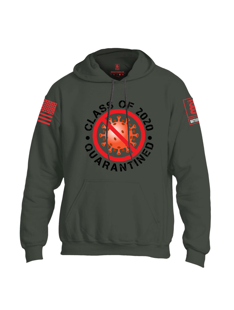 Battleraddle Class Of 2020 Quarantined Red Sleeve Print Mens Blended Hoodie With Pockets