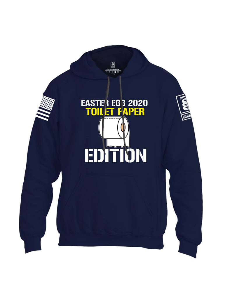 Battleraddle Easter Egg 2020 Toilet Paper Edition White Sleeve Print Mens Blended Hoodie With Pockets