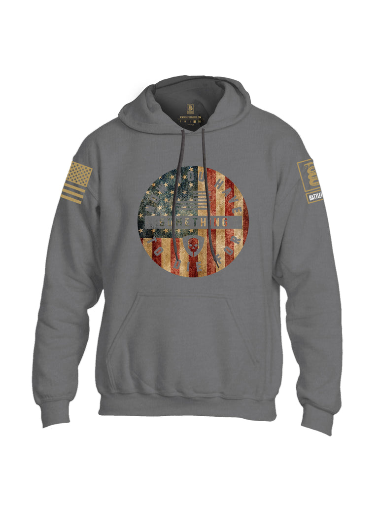 Battleraddle Now You Have Something To Die For Brass Sleeve Print Mens Blended Hoodie With Pockets