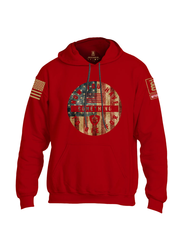 Battleraddle Now You Have Something To Die For Brass Sleeve Print Mens Blended Hoodie With Pockets