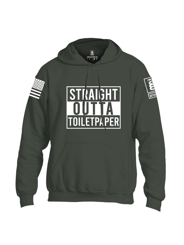 Battleraddle Straight Outta Toilet Paper White Sleeve Print Mens Blended Hoodie With Pockets