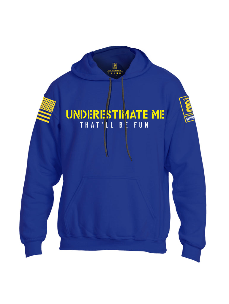Battleraddle Underestimate Me That Will Be Fun Yellow Sleeve Print Mens Blended Hoodie With Pockets