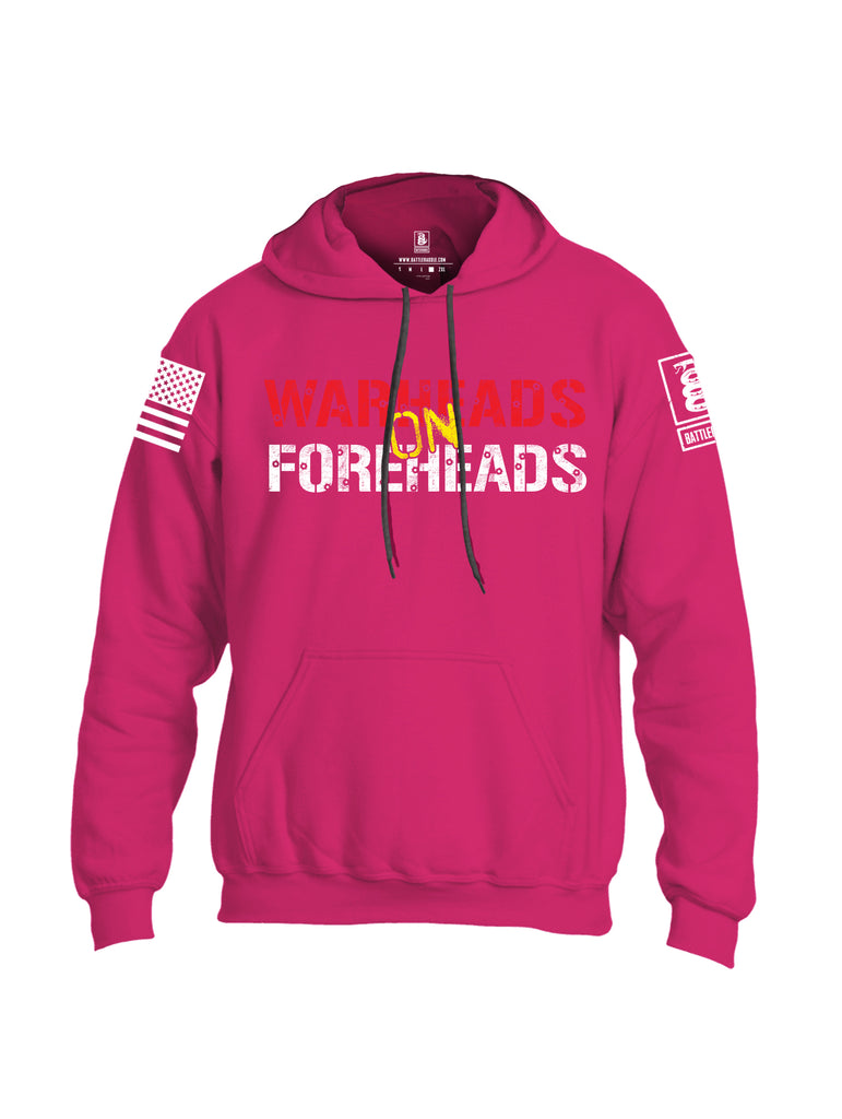 Battleraddle Warheads On Foreheads White Sleeve Print Mens Blended Hoodie With Pockets