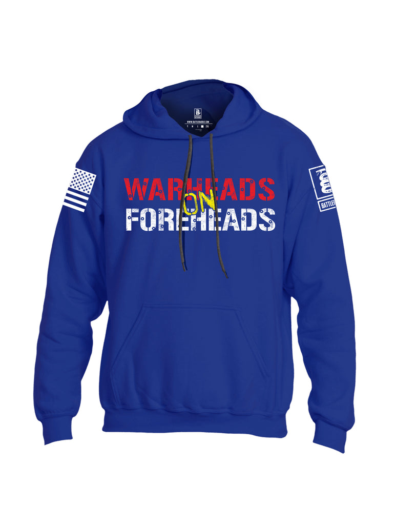 Battleraddle Warheads On Foreheads White Sleeve Print Mens Blended Hoodie With Pockets
