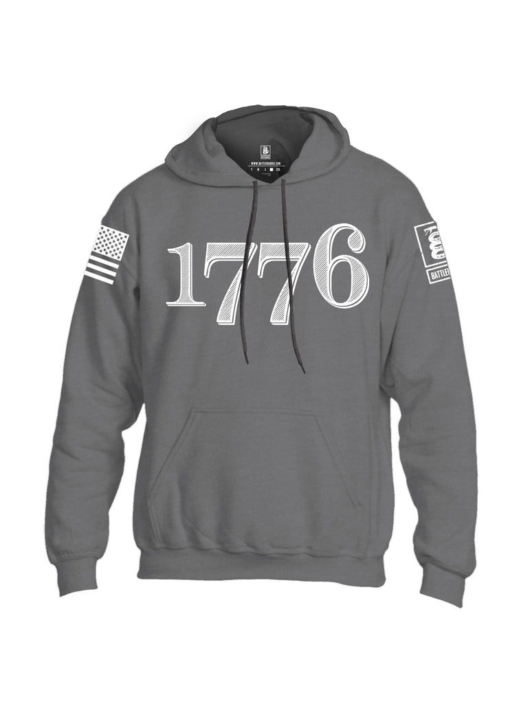 Battleraddle 1776 White Sleeve Print Mens Blended Hoodie With Pockets