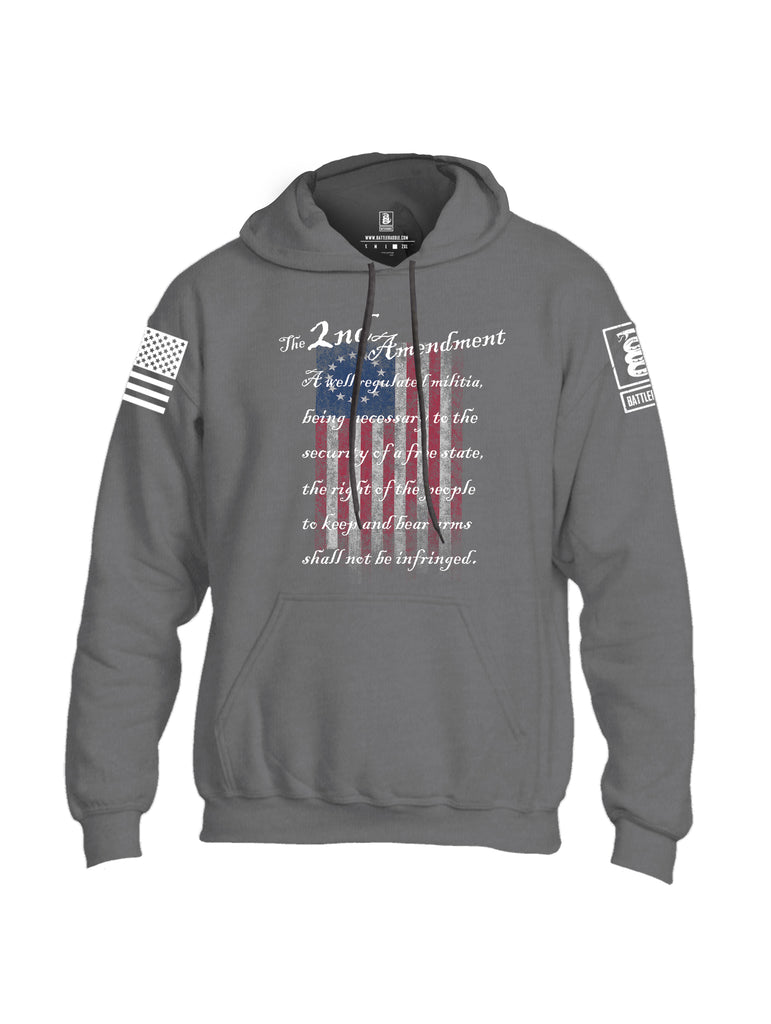 Battleraddle The 2nd Amendment 13 Colonies White Sleeve Print Mens Blended Hoodie With Pockets