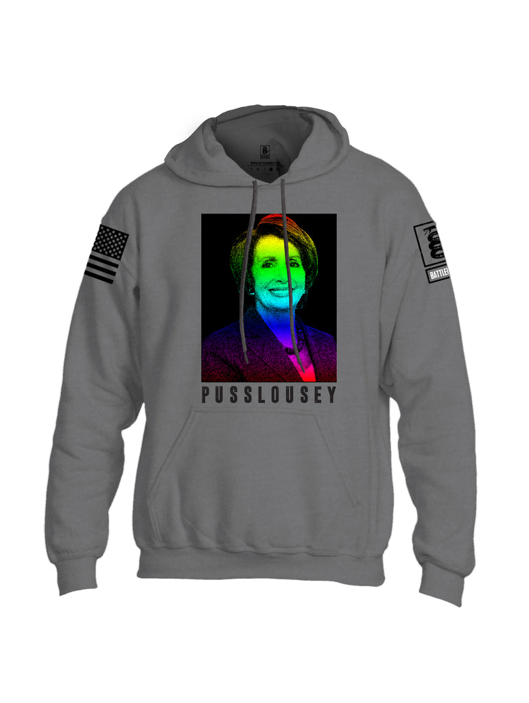 Battleraddle Pusslousey Black Sleeve Print Mens Blended Hoodie With Pockets
