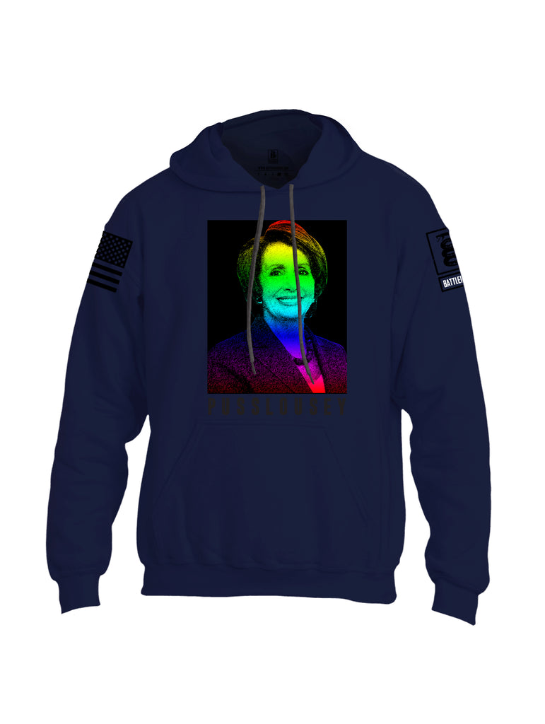Battleraddle Pusslousey Black Sleeve Print Mens Blended Hoodie With Pockets