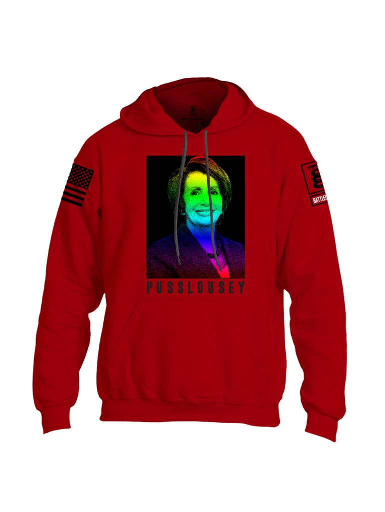 Battleraddle Pusslousey Black Sleeve Print Mens Blended Hoodie With Pockets
