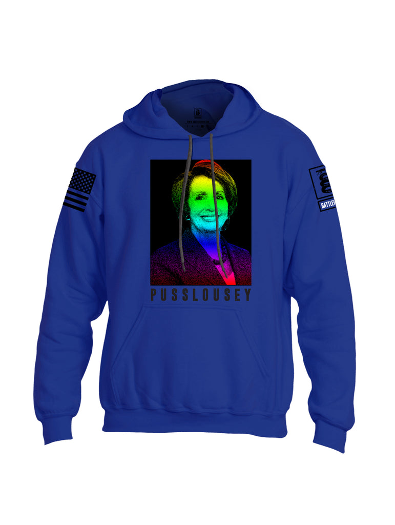 Battleraddle Pusslousey Black Sleeve Print Mens Blended Hoodie With Pockets