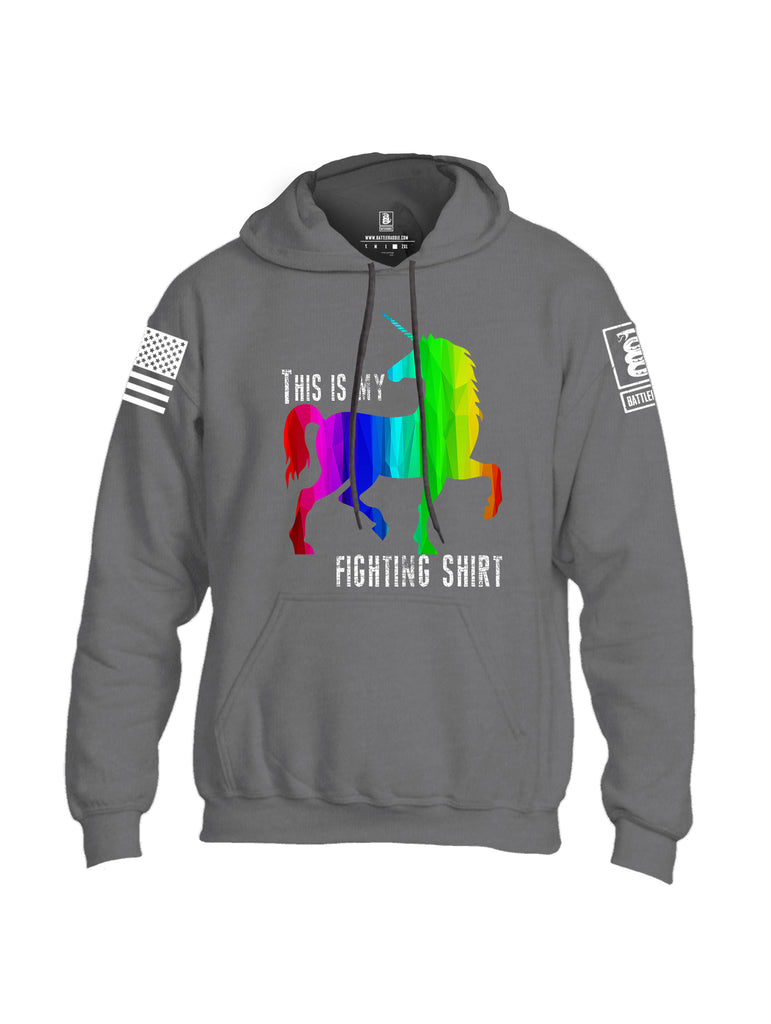 Battleraddle This Is My Fighting Shirt White Sleeve Print Mens Blended Hoodie With Pockets