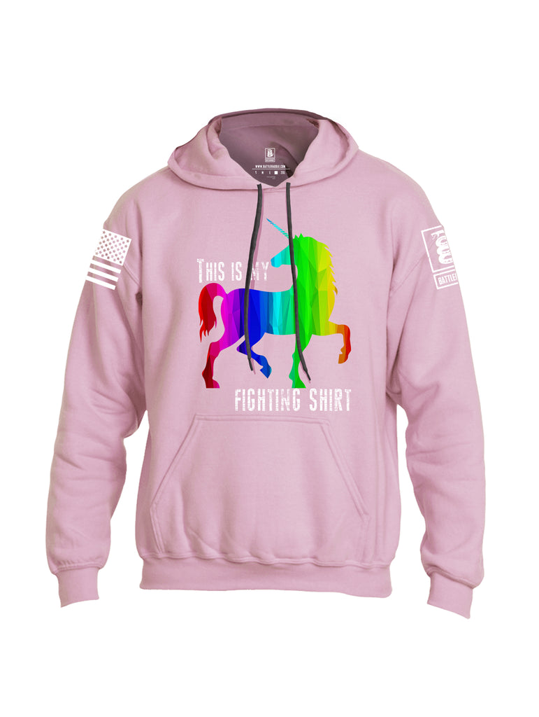Battleraddle This Is My Fighting Shirt White Sleeve Print Mens Blended Hoodie With Pockets