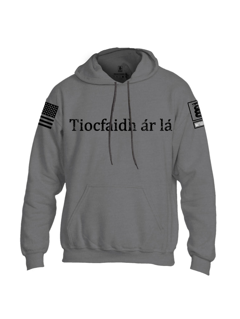 Battleraddle Tiocfaidh ar la Black Sleeve Print Mens Blended Hoodie With Pockets