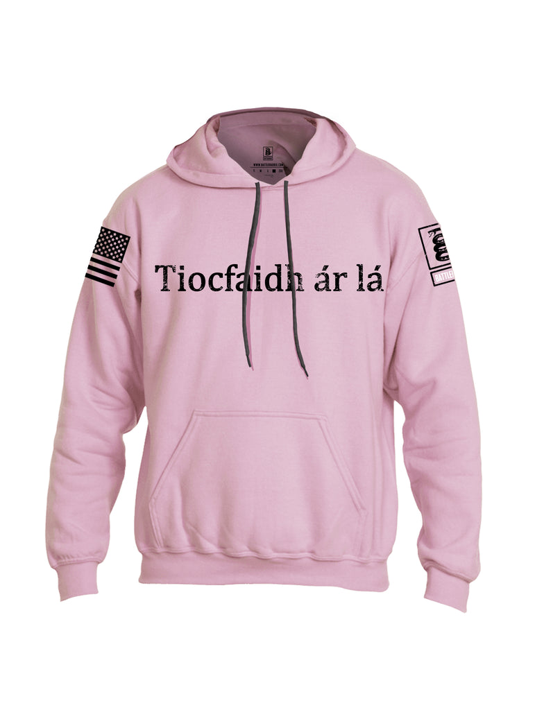 Battleraddle Tiocfaidh ar la Black Sleeve Print Mens Blended Hoodie With Pockets
