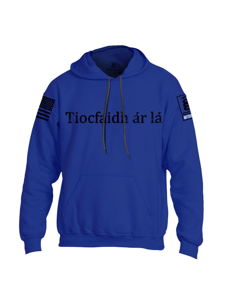 Battleraddle Tiocfaidh ar la Black Sleeve Print Mens Blended Hoodie With Pockets