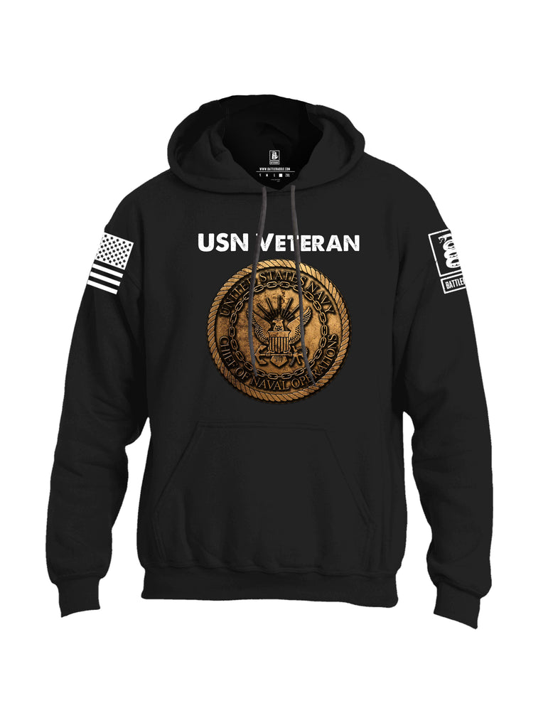 Battleraddle USN Veteran Chief Of Naval Operations White Sleeve Print Mens Blended Hoodie With Pockets