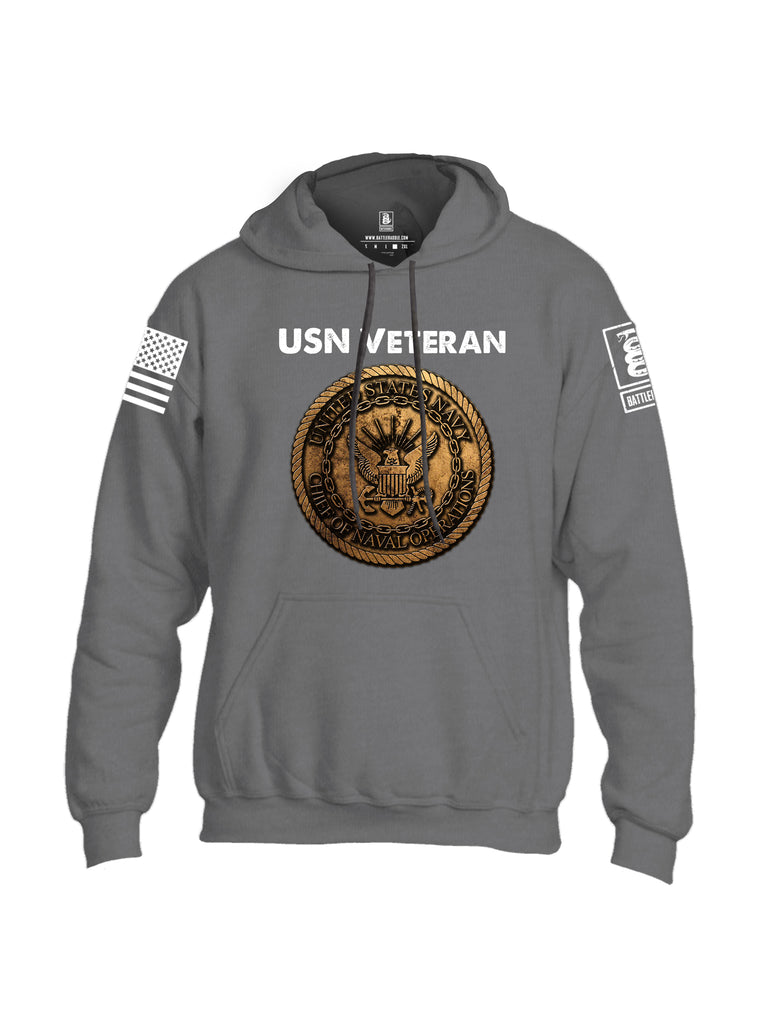Battleraddle USN Veteran Chief Of Naval Operations White Sleeve Print Mens Blended Hoodie With Pockets