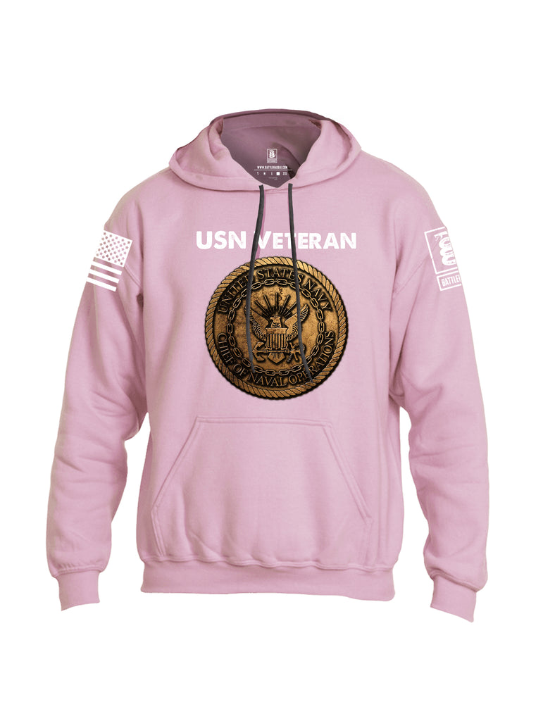 Battleraddle USN Veteran Chief Of Naval Operations White Sleeve Print Mens Blended Hoodie With Pockets