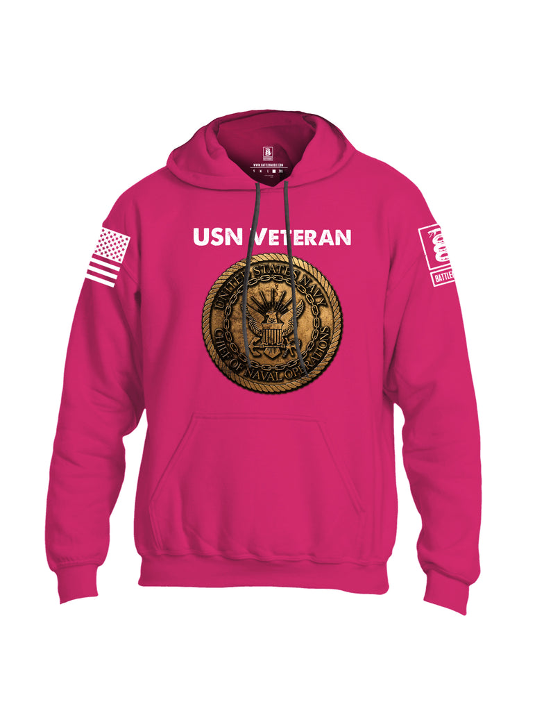 Battleraddle USN Veteran Chief Of Naval Operations White Sleeve Print Mens Blended Hoodie With Pockets