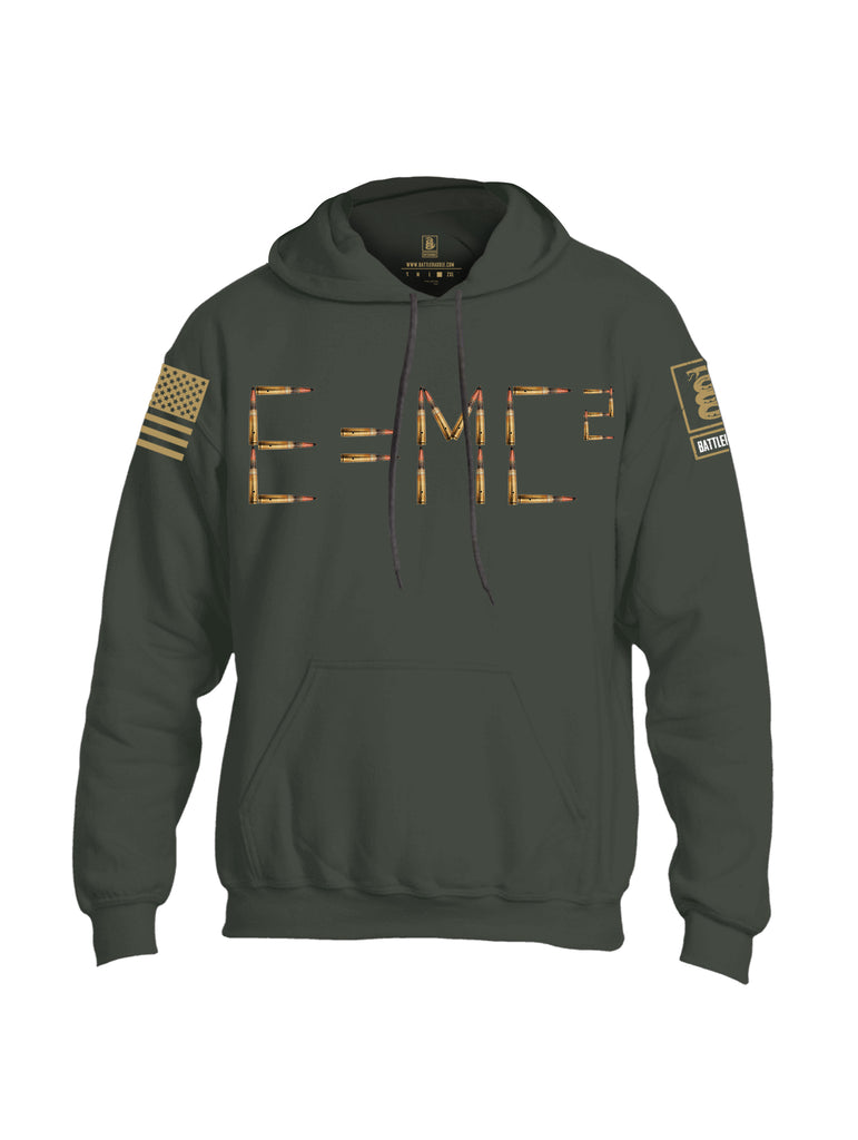 Battleraddle E=MC2 Brass Sleeve Print Mens Blended Hoodie With Pockets