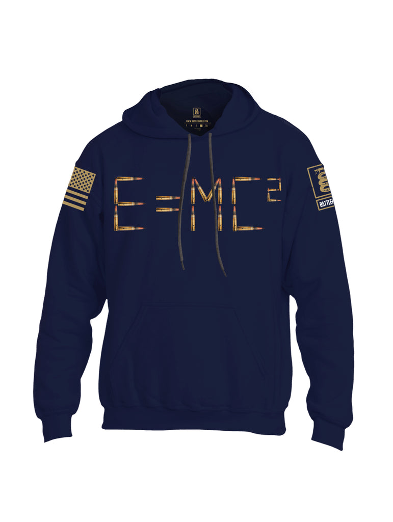 Battleraddle E=MC2 Brass Sleeve Print Mens Blended Hoodie With Pockets