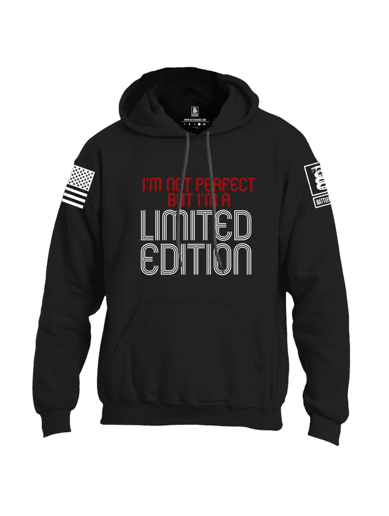 Battleraddle Im Not Perfect But Im A Limited Edition White Sleeve Print Mens Blended Hoodie With Pockets