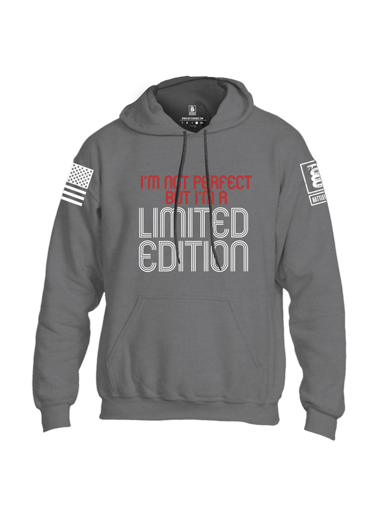 Battleraddle Im Not Perfect But Im A Limited Edition White Sleeve Print Mens Blended Hoodie With Pockets