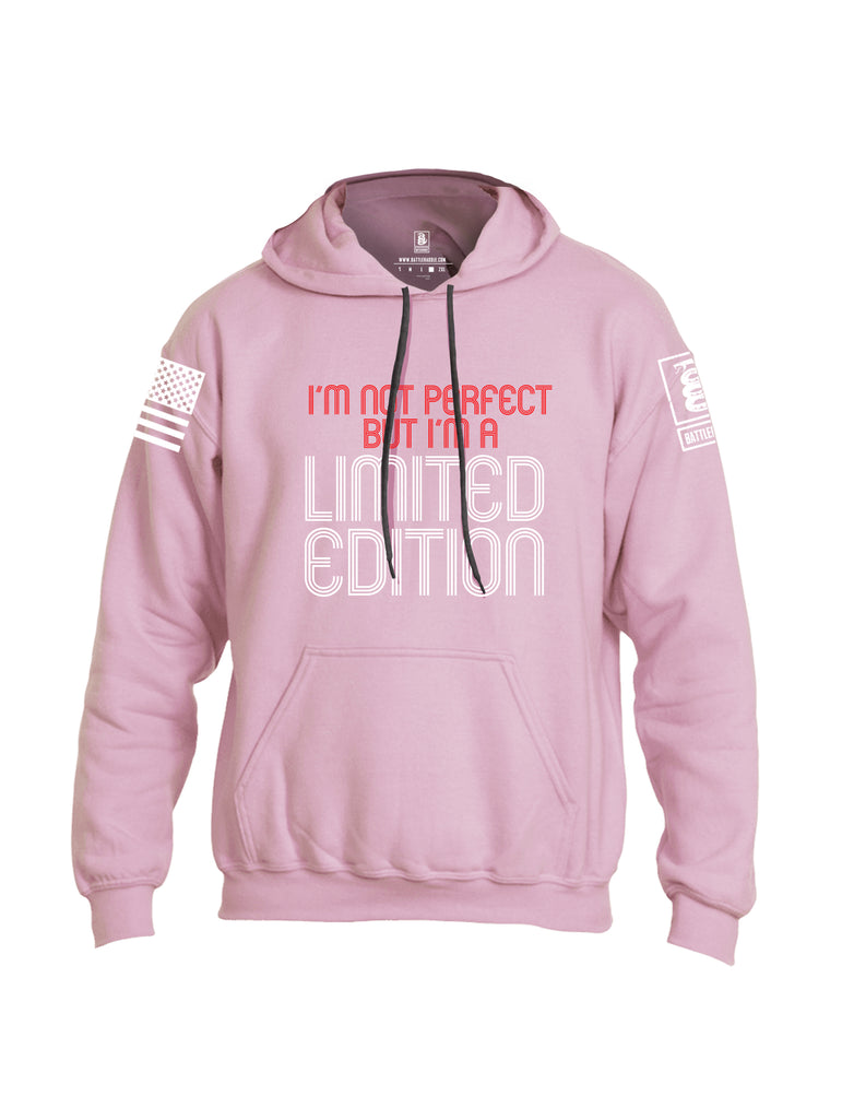 Battleraddle Im Not Perfect But Im A Limited Edition White Sleeve Print Mens Blended Hoodie With Pockets