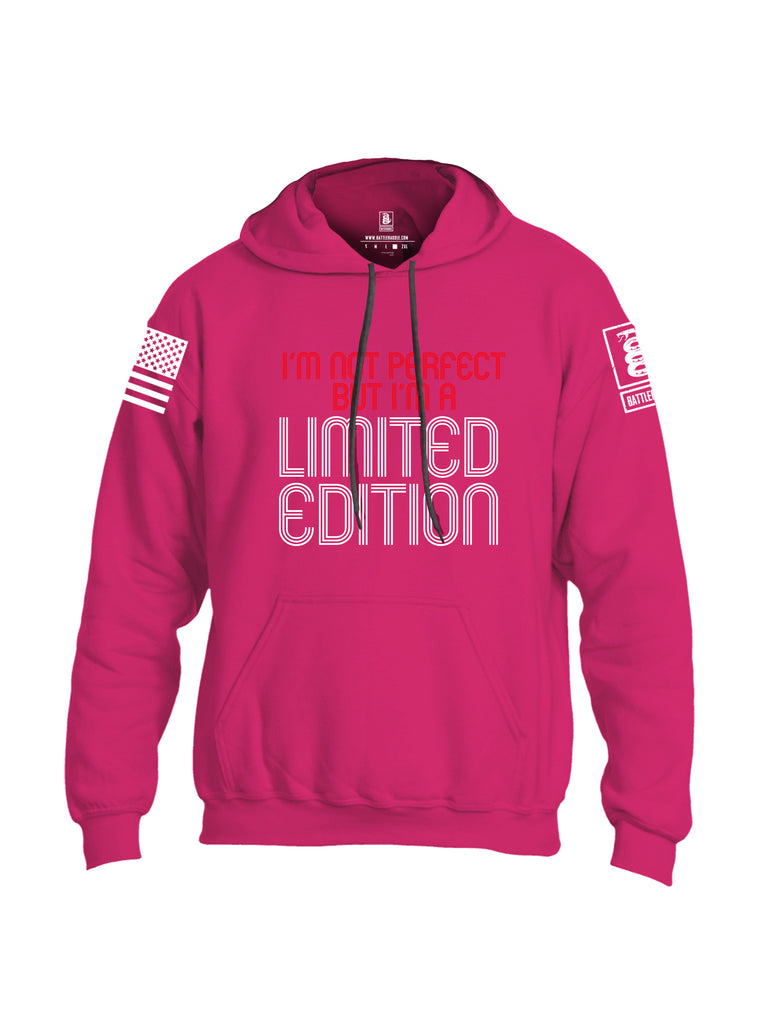 Battleraddle Im Not Perfect But Im A Limited Edition White Sleeve Print Mens Blended Hoodie With Pockets