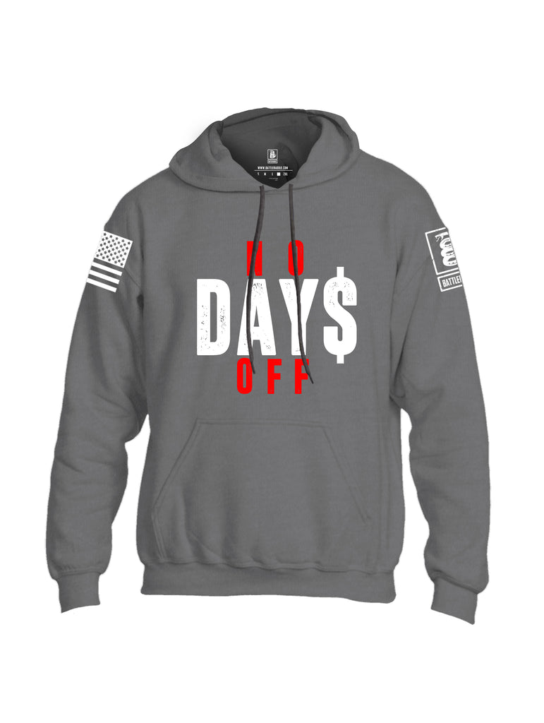 Battleraddle No Days Off White Sleeve Print Mens Blended Hoodie With Pockets