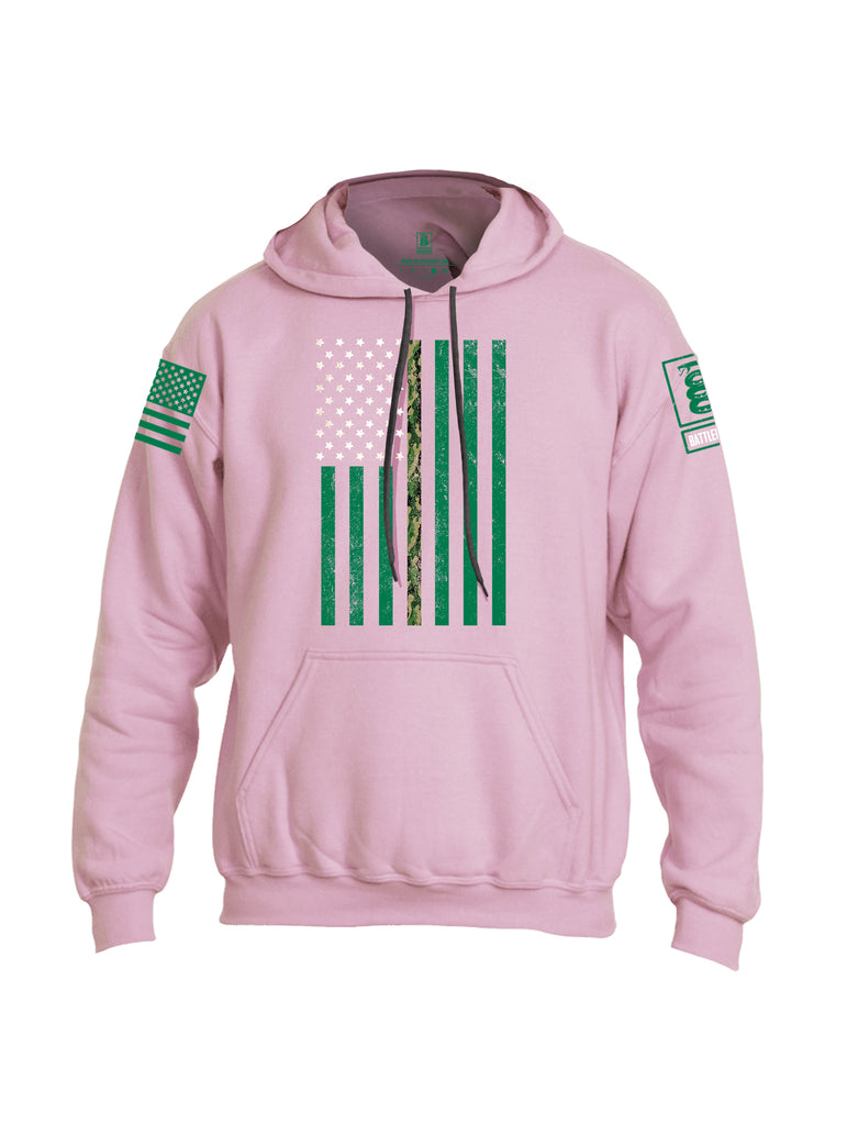 Battleraddle Patricks Camo Flag Green Sleeve Print Mens Blended Hoodie With Pockets
