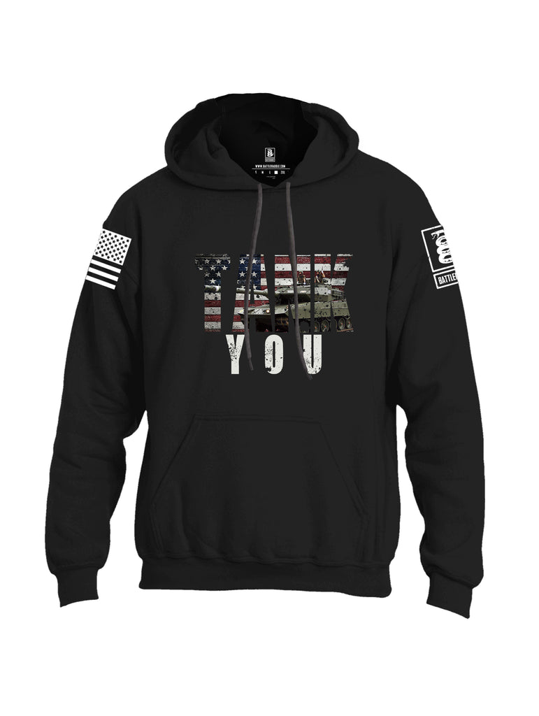 Battleraddle Tank You White Sleeve Print Mens Blended Hoodie With Pockets