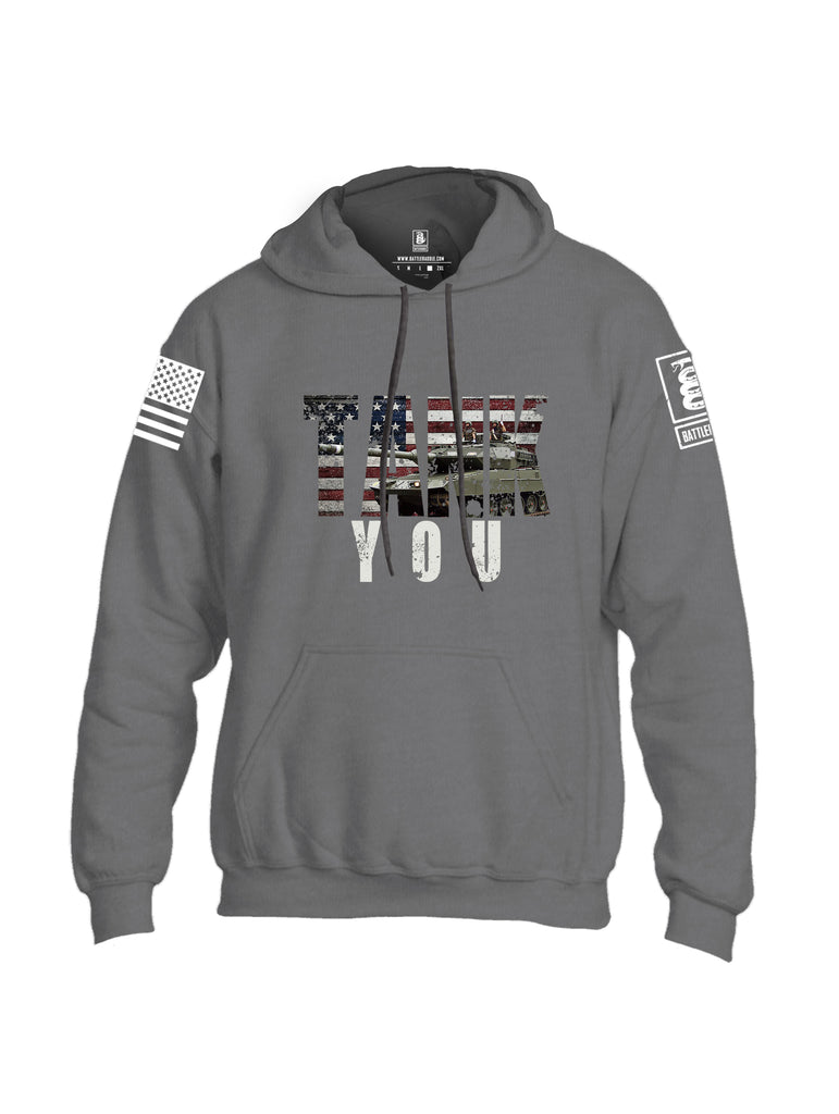 Battleraddle Tank You White Sleeve Print Mens Blended Hoodie With Pockets