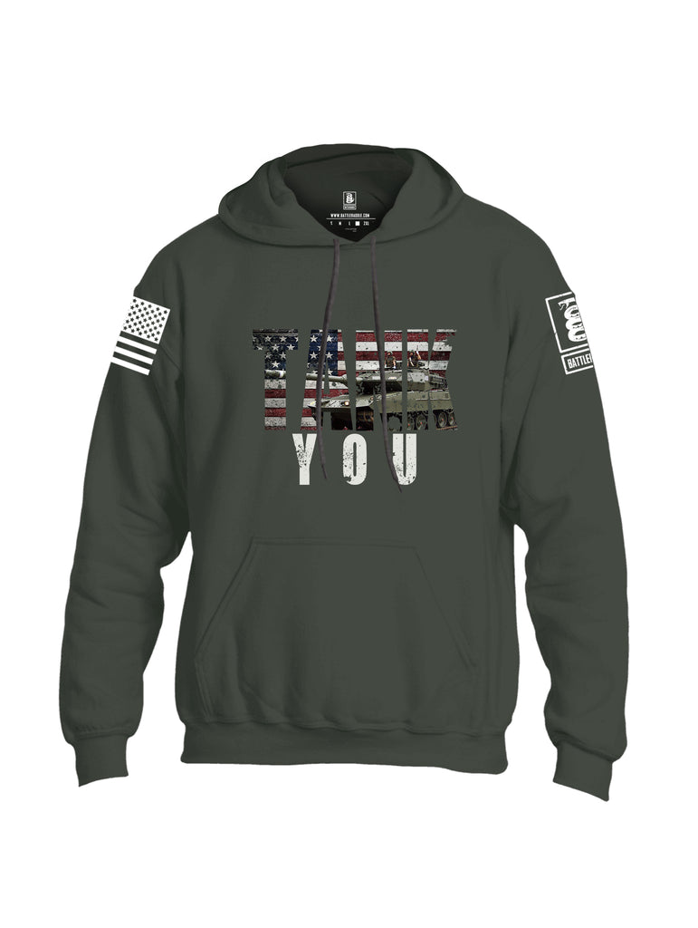 Battleraddle Tank You White Sleeve Print Mens Blended Hoodie With Pockets