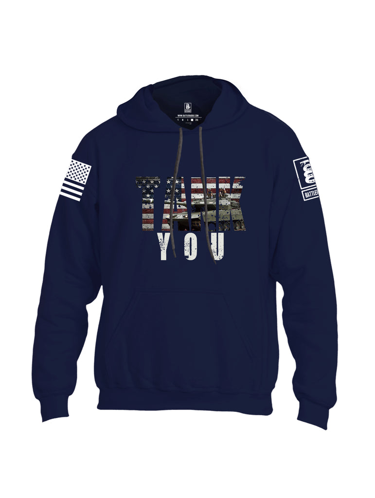 Battleraddle Tank You White Sleeve Print Mens Blended Hoodie With Pockets