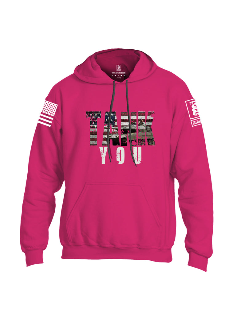 Battleraddle Tank You White Sleeve Print Mens Blended Hoodie With Pockets