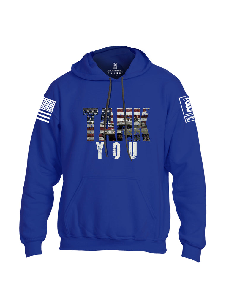 Battleraddle Tank You White Sleeve Print Mens Blended Hoodie With Pockets