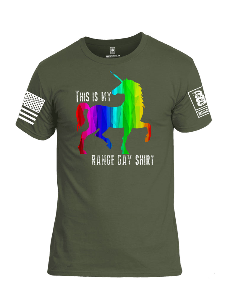 Battleraddle This is My Range Day Shirt White Sleeve Print Mens Cotton Crew Neck T Shirt