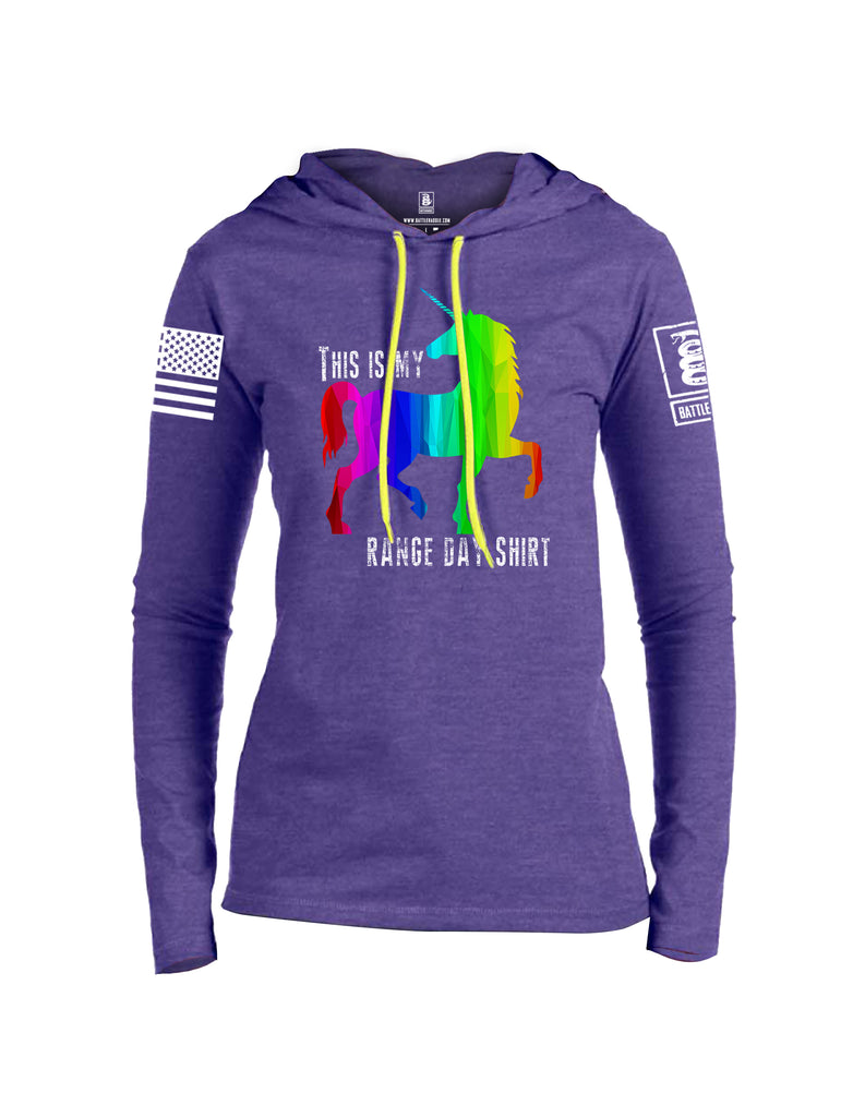 Battleraddle This is My Range Day Shirt White Sleeve Print Womens Thin Cotton Lightweight Hoodie