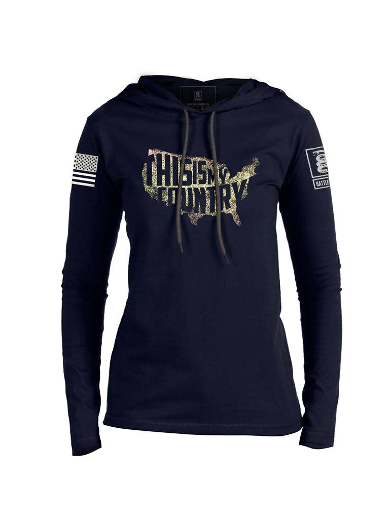 Battleraddle This is My Country Womens Thin Cotton Lightweight  Hoodie